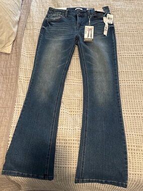 Kensie Women's Dark Wash Flare Jeans